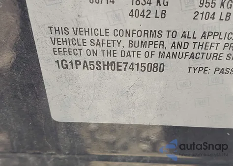 2014 Chevrolet Cruze Ls Auto z USA, uszkodzony, nr VIN 1G1PA5SH0E7415080